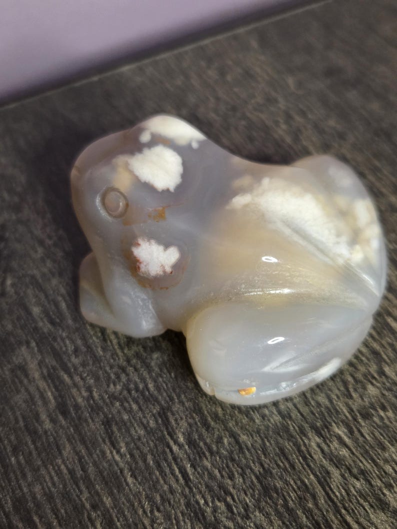 Flower Agate Frog - Crystal Frog - Frog Crystal - Frog Crystals - Flower Agate - Crystal Frog Figurine - Crystal Frog Figurines image 4