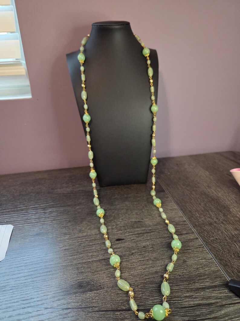 Green Aventurine Necklace - Crystal Necklace - Gemstone Necklace - Stone Necklace - Real Stone Necklace - Long Necklace image 3
