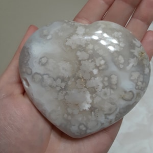 Flower Agate Heart - Flower Agate - Flower Agate Crystal
