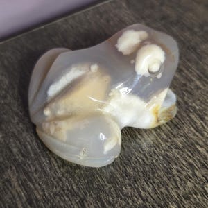 Flower Agate Frog - Crystal Frog - Frog Crystal - Frog Crystals - Flower Agate - Crystal Frog Figurine - Crystal Frog Figurines image 1