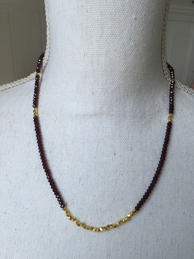 Garnet and Thai Gold with Matching Hamsa EarringsNecklace and Earrings SetHamsagarnetgold