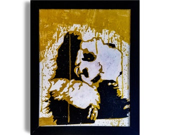 Golden Baby Panda 12x16 Original Canvas Artwork by Joe Falcinelli