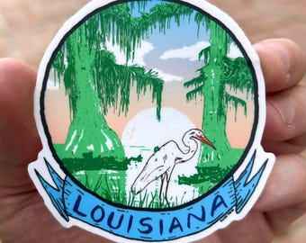 Louisiana Egret in Bayou - Sticker