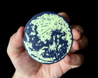 Moon - Sticker (Glows in the Dark)
