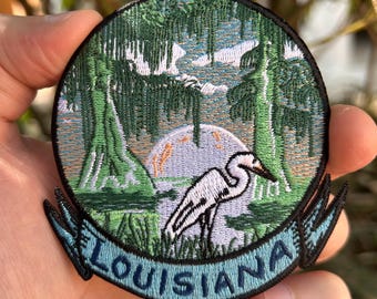 Louisiana Egret in Bayou - Embroidered Patch