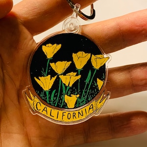 California Poppy keychain