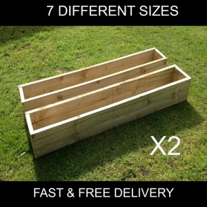 Choose a size - 2 x Wooden Garden / Herb Planters. Delivered to your door Ready Assembled - Fast&Free Delivery