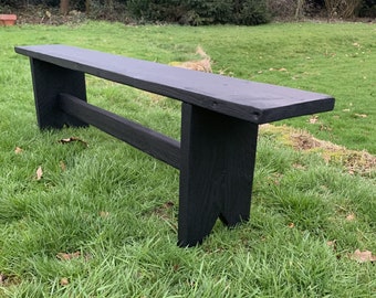 The Harrington Black Garden Bench - Handcrafted, Large Solid Timber Garden Bench: Designed to match our Black Range of Garden Planters