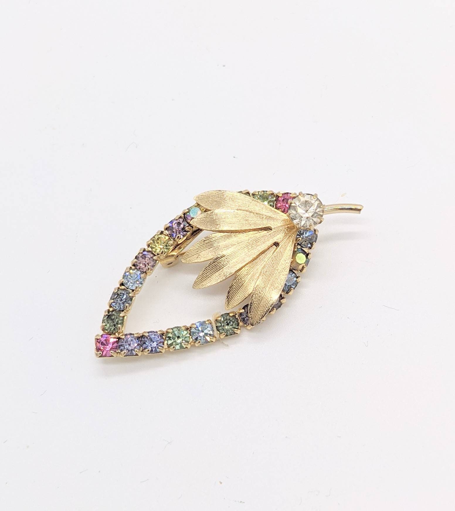 Stunning Mid-century Pastel Rhinestone Pin Earrings Set H10 - Etsy