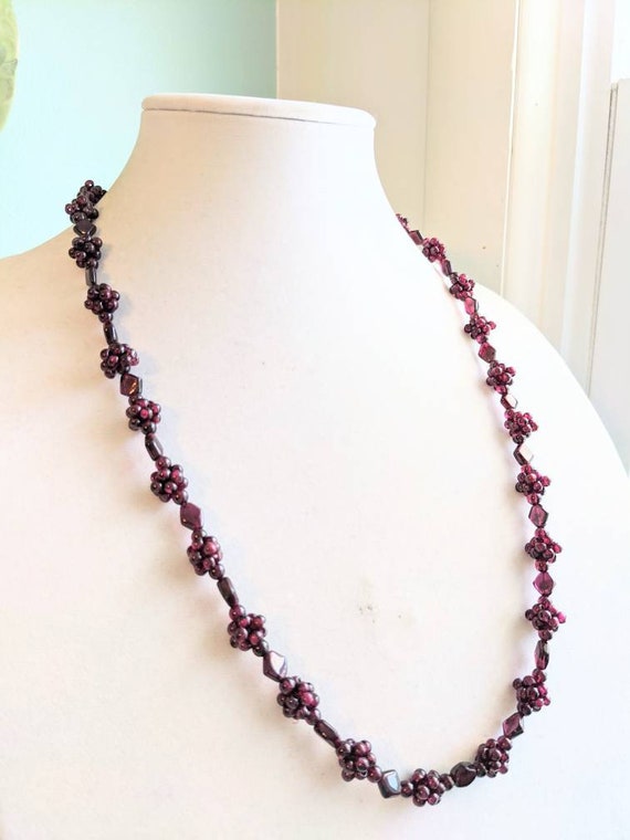 Vintage Retro Red Garnet Raspberry Design Handmad… - image 4