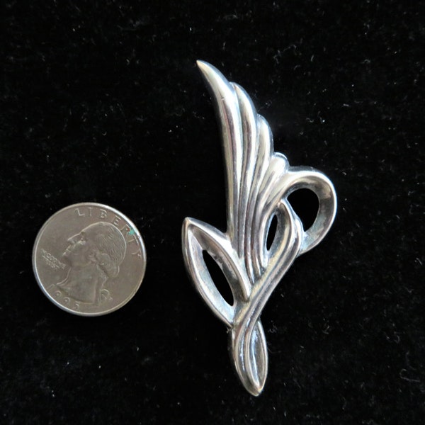 Vintage Art Nouveau Style Sterling Silver 925 Pin Brooch