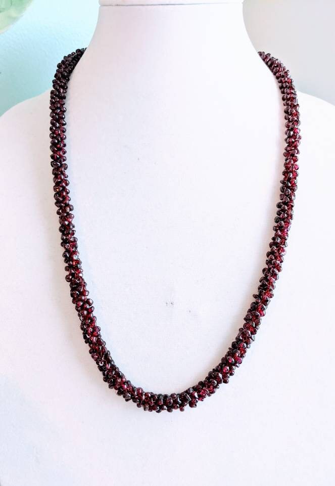 Gorgeous Vintage Handmade Textured Genuine GARNET Spiral - Etsy