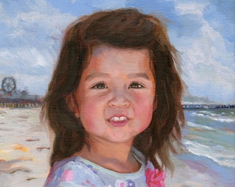 Custom Portrait Painting of Child - Original Hand-Painted Oil Paintings - Commission a Portrait - Painting from Photo - Custom Gift