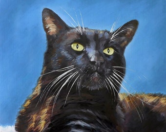 Personalisiertes Katzenportrait - Individuelles Gemälde Ihres Haustieres - Handgemaltes Auftragsgemälde - Öl auf Leinwand