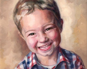Photo into Custom Painting - Commissioned Art - Professional Oil Paintings - Custom Portrait Painting - Child Portrait Painting