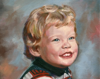 9x12 Custom Portrait Painting - Professional Oil Painting on Canvas - Custom Art - Birthday Present - Anniversary Present - Art from Photo