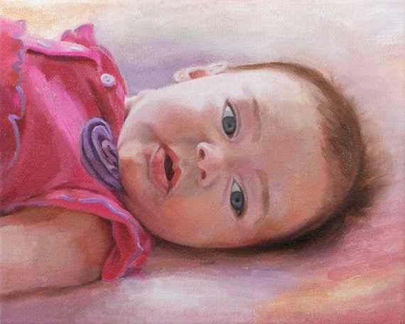 Custom Portrait Painting of Child - Original Oil Paintings - 100% Hand-Painted by Artist Joy Goldstein - Custom Painting