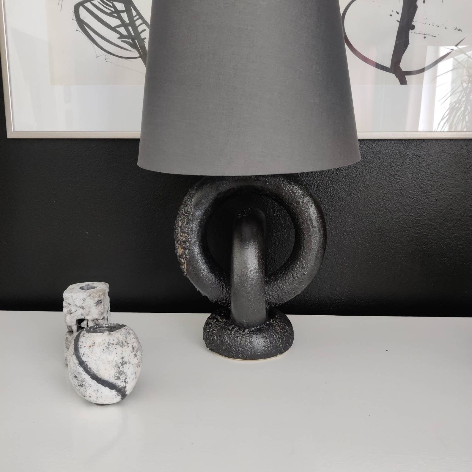 Modellierte Tischlampe. Finnischer großer rustikaler und | Etsy