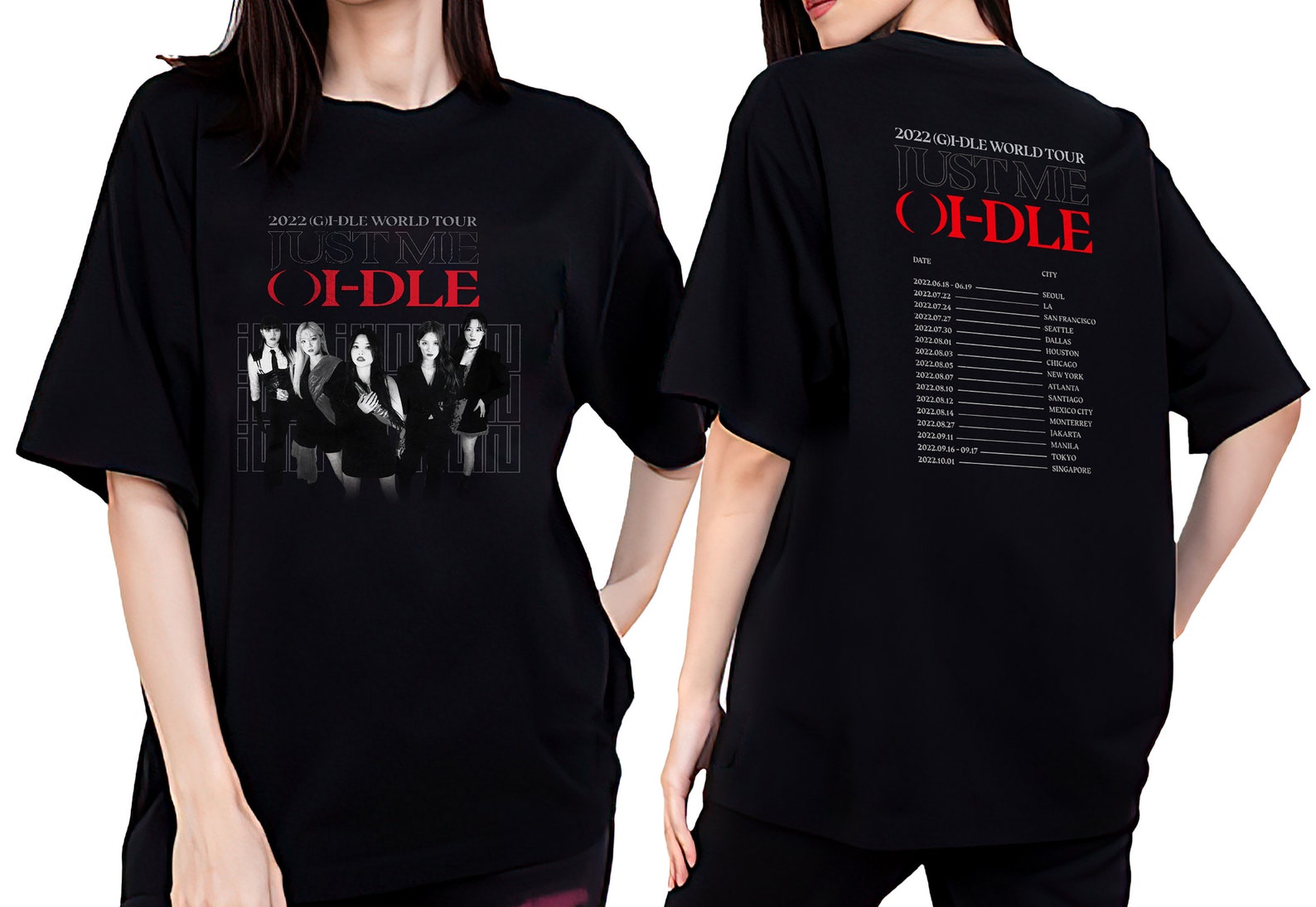 GIDLE Just Me World Tour 2022 Shirt Two Sides gidle 2022 Etsy