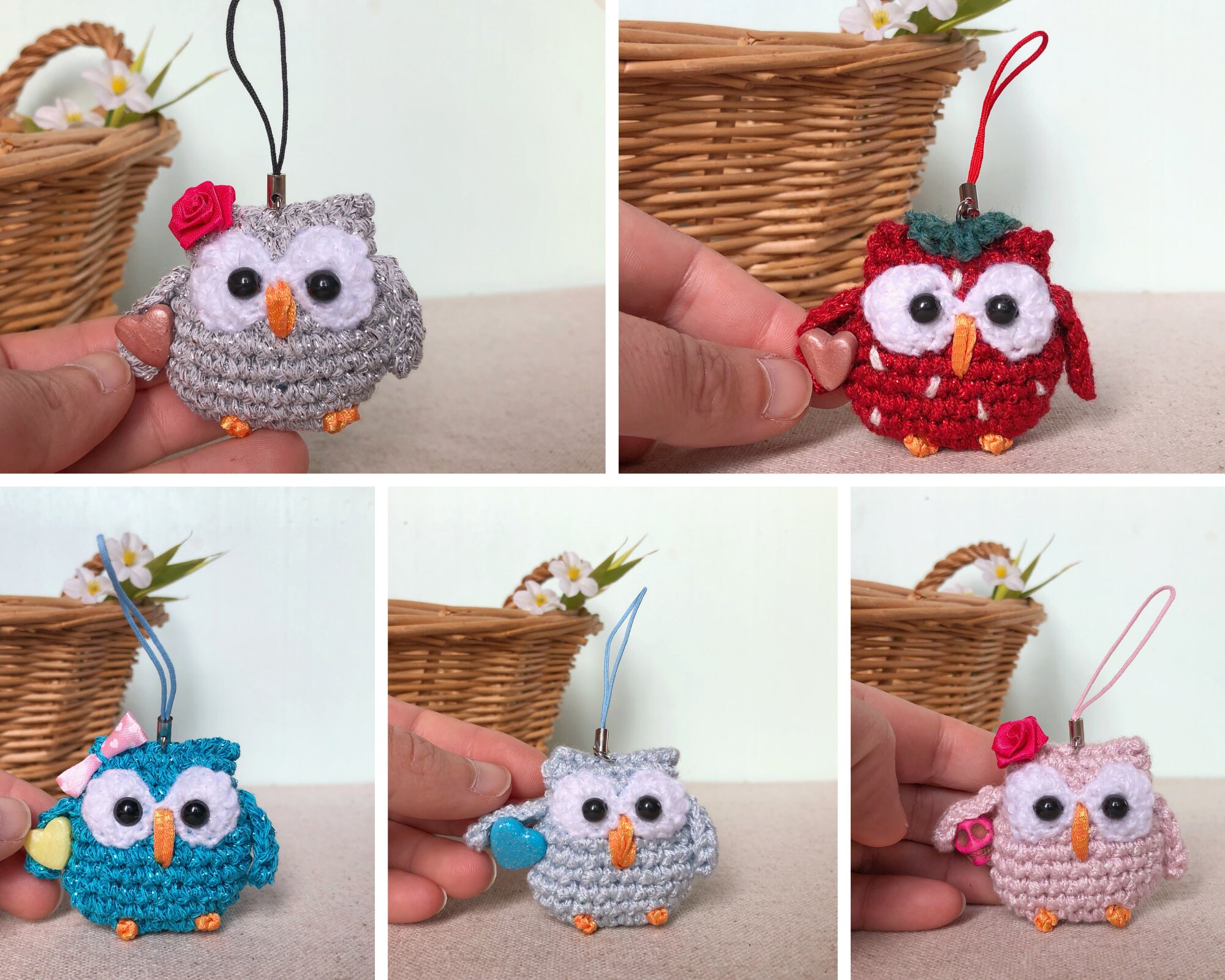 Des Chouettes Porte-Clés Fait Main Au Crochet