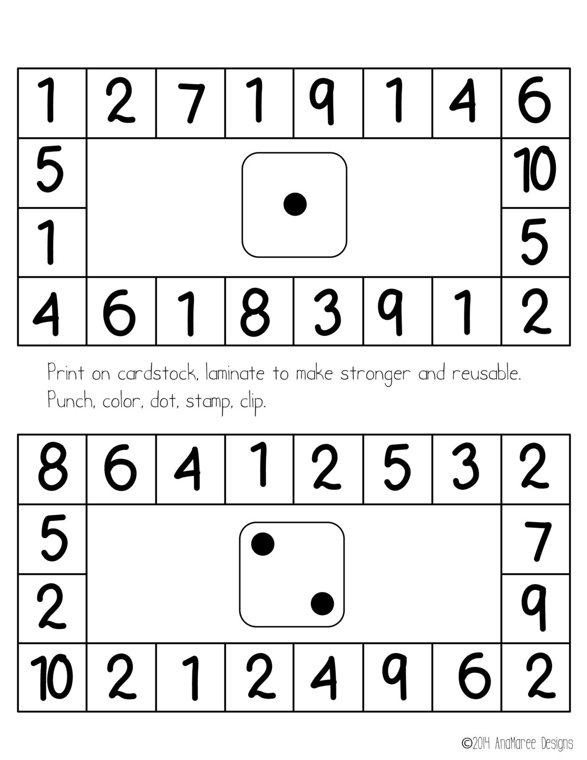 Homeschool Printable: Do-a-dot Math, Numbers, Clip Cards, Punch Cards ...