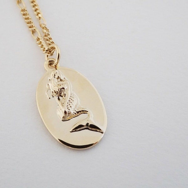 Sirena Mermaid Pendentif Collier | Bijoux minimalistes et délicats | Or, or rose ou argent par HONEYCAT