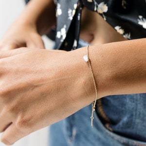 Solo Wishing Crystal Bracelet Minimalist, Delicate Jewelry Gold, Rose Gold, or Silver by HONEYCAT image 1