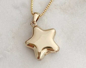 Polly Pocket Star Locket Charm Necklace in goud, roségoud of zilver