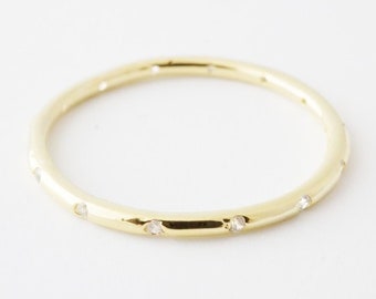 Dotted Crystal Band   Minimalist, Delicate Jewelry   Gold, Rose Gold, or Silver by HONEYCAT