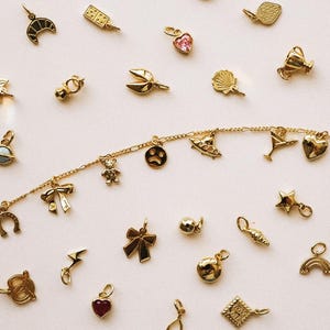 Custom Charm Bracelet - Create Your Own Dainty Gold, Rose Gold, or Silver Jewelry | Mix Match Chains Charms | Bridesmaid Gift, Personalized