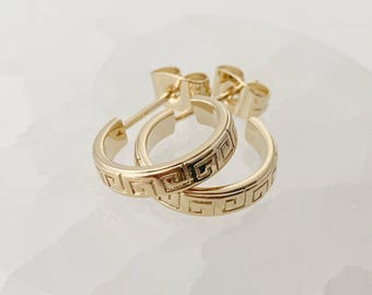 Hera Greek Thick Hoops | Minimalist, Delicate Jewelry | Gold, Rose Gold, or Silver by Honeycat