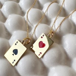 BFF speelkaartenketting duo (goud, roségoud, zilver) - Honeycat