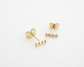 Paige Beaded Studs   Minimalist, Delicate Jewelry   Gold, Rose Gold, or Silver by HONEYCAT