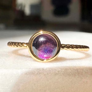 Tiny Twist Color Changing Mood Ring in Gold, Silver, Rose Gold | Size 5, 6, 7, 8, 9, 10 | Unique Gift | Honeycat