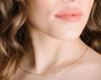 Gargantilha com Corrente Confete em Dourado, Prateado e Rosé | Joia Delicada e Minimalista para Presentear no Dia a Dia | Honeycat