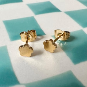 Mini Flower Power Studs in Gold, Silver, Rose Gold | Dainty Minimalist Everyday Gift Jewelry |  Honeycat