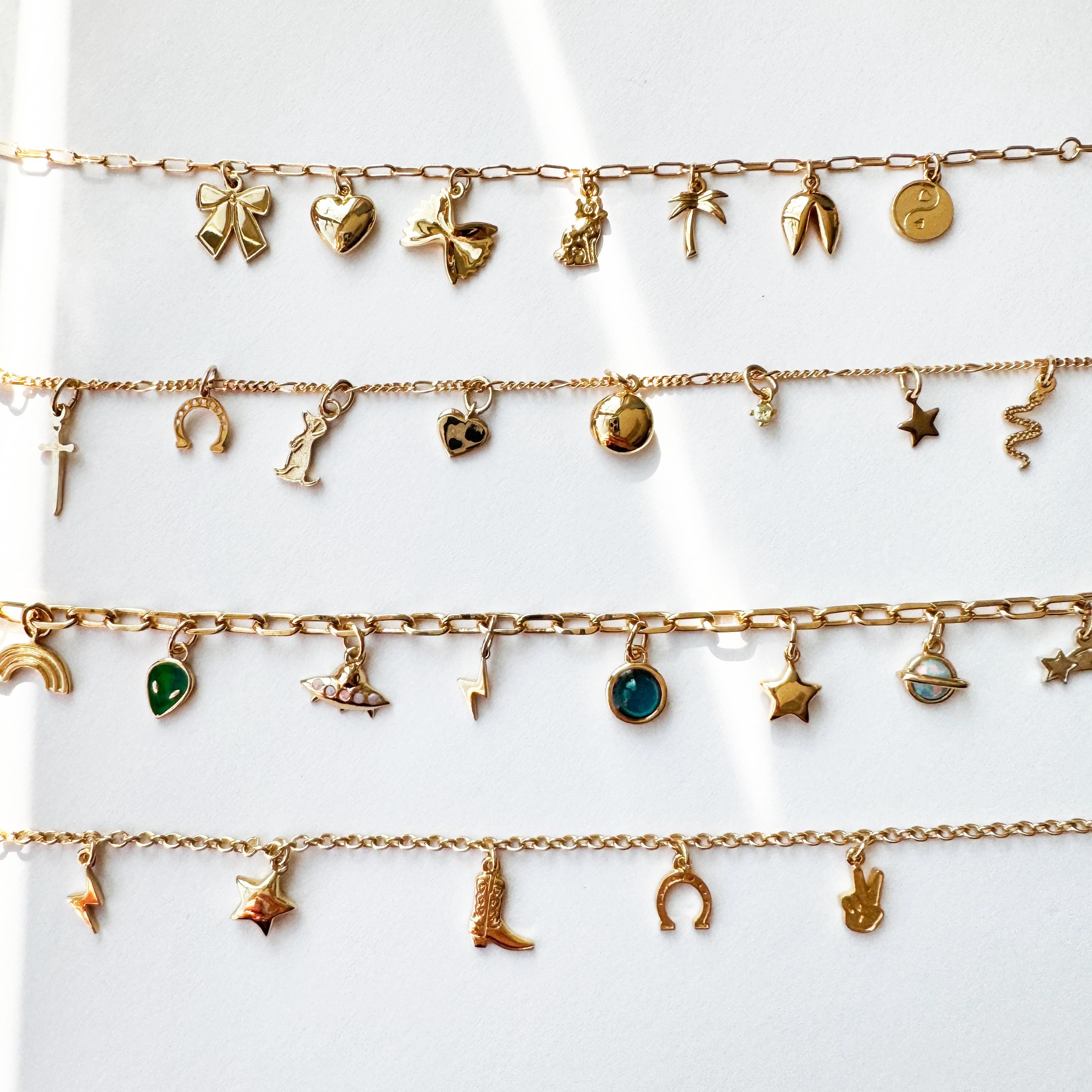 Custom Build Your Own Dainty Charm Bracelet in Gold, Rose Gold, or Silver | so many chains & charms to choose from! Jewelry Bridesmaid Gift