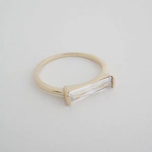 Lorena Baguette Ring in Gold, Silver, Rose Gold | Dainty Minimalist Everyday Gift Jewelry | Honeycat