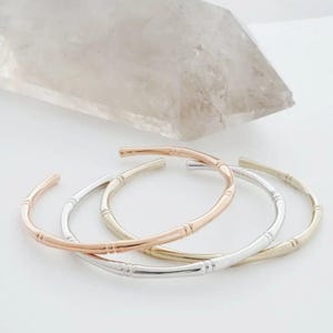 Bamboe armbandmanchet - goud, zilver, roséverguld