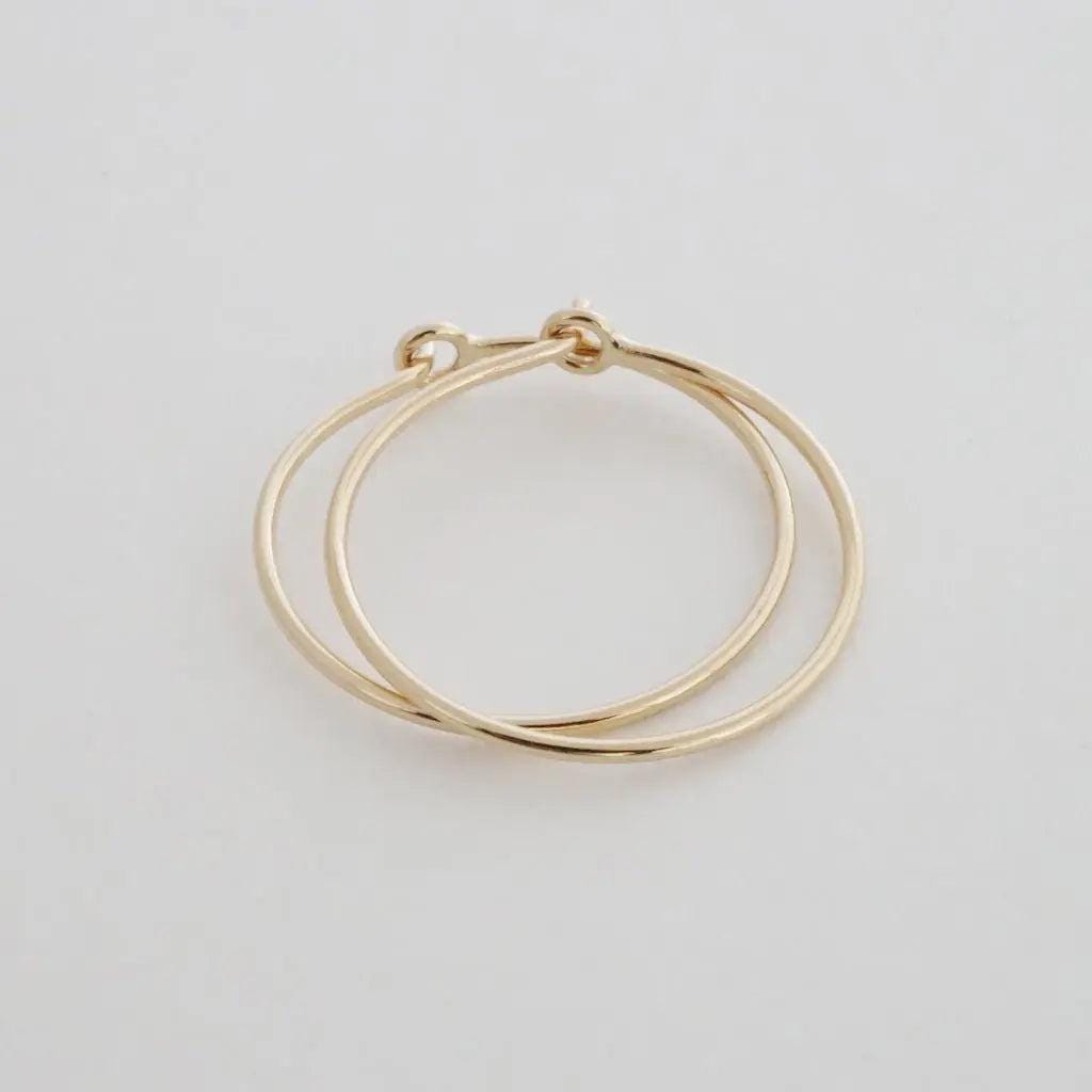 Orecchini a cerchio bicolore in cristallo color oro, argento e