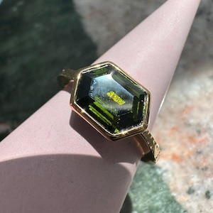 Enchanting Hex Ring in Gold, Silver, Rose Gold | Dainty Minimalist Everyday Gift Jewelry |  Honeycat