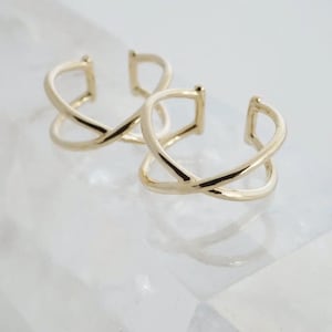 X Ear Cuffs - Final Sale in Gold, Silver, Rose Gold | Dainty Minimalist Everyday Gift Jewelry |  Honeycat