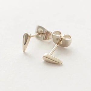 Tusk Droplet Stud Earrings   Minimalist, Delicate Jewelry   Gold, Rose Gold, or Silver by Honeycat