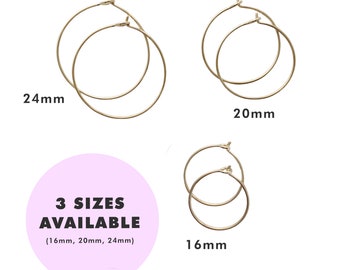 Everyday Thin Hoops   Minimalist, Comfortable, Delicate Jewelry   Gold, Rose Gold, or Silver by HONEYCAT