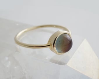 Mini Mood Ring in Gold, Rose Gold, Silver in kids + womens size 3, 4, 5, 6, 7, 8, 9, 10, 11, 12 by HONEYCAT | Dainty Jewelry
