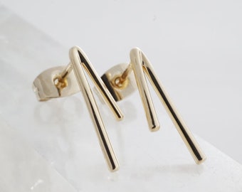 Lucy Bar Studs   Gold, Rose Gold, Silver   Minimalist, Delicate, Jewelry   Gold, Rose Gold, or Silver by HONEYCAT