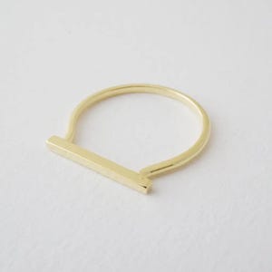 Long Bar Ring in Gold, Silver, Rose Gold | Dainty Minimalist Everyday Gift Jewelry |  Honeycat