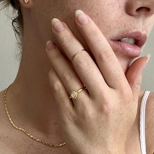 Spaceship Fidget Ring in Gold, Silver, Rose Gold | Dainty Minimalist Everyday Gift Jewelry |  Honeycat