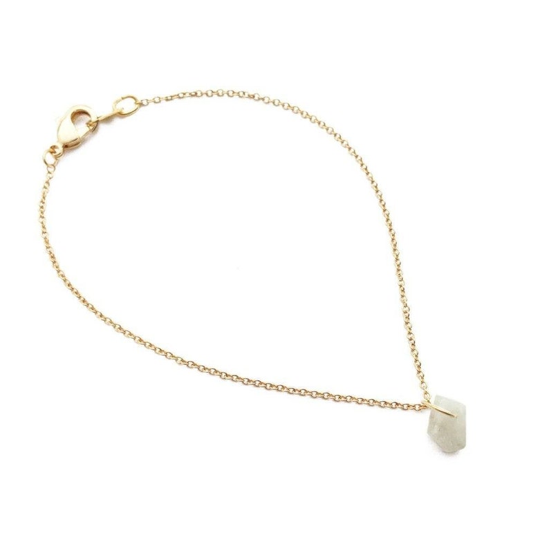 Solo Wishing Crystal Bracelet Minimalist, Delicate Jewelry Gold, Rose Gold, or Silver by HONEYCAT image 4