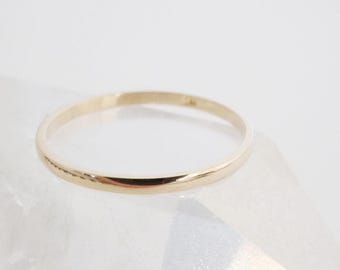 14k Gold Stacking Ring, Dainty Minimalist Band, Honeycat
